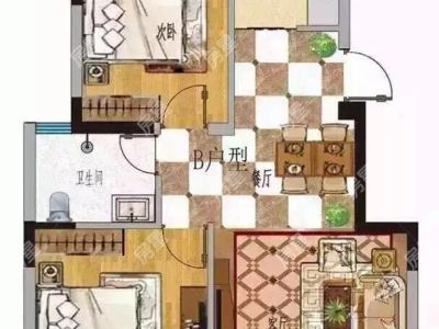 2室2廳1陽(yáng)臺(tái) 翠逸園