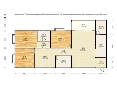 3室2廳1陽(yáng)臺(tái) 萬(wàn)宏國(guó)際三期