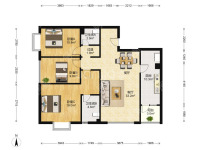 3室2廳1陽臺(tái) 潤城四區(qū)戶型圖