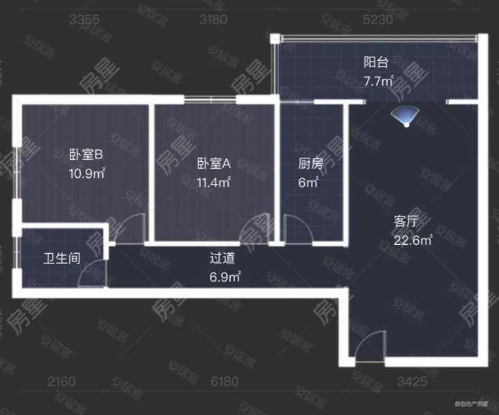 2室2厅1阳台 广福城和福园其他