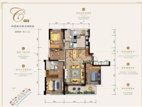 4室2廳2陽(yáng)臺(tái) 萬(wàn)科銀海泊岸汐望戶型圖