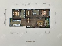 3室2廳2陽(yáng)臺(tái) 融創(chuàng)瀾玥臺(tái)戶型圖