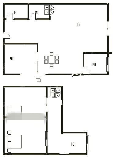 1室1廳1陽臺(tái) 86街公寓U2戶型圖