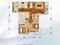 3室2廳2陽臺(tái) 第三城紫曼園戶型圖