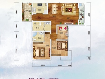 3室2廳2陽臺(tái) 第三城紫曼園戶型圖