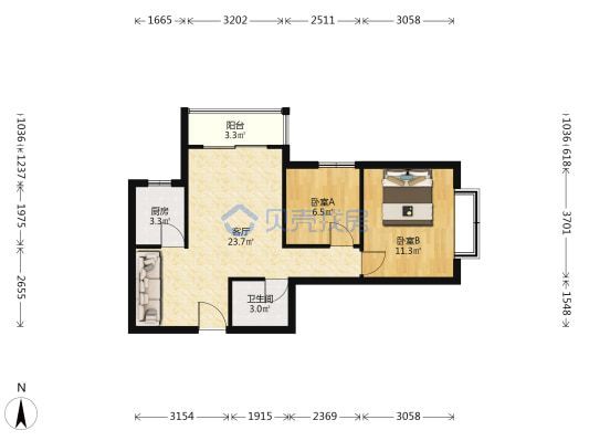 农大教工宿舍一期户型图