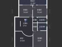 5室2廳3陽(yáng)臺(tái) 金江小區(qū)涵苑別墅戶型圖