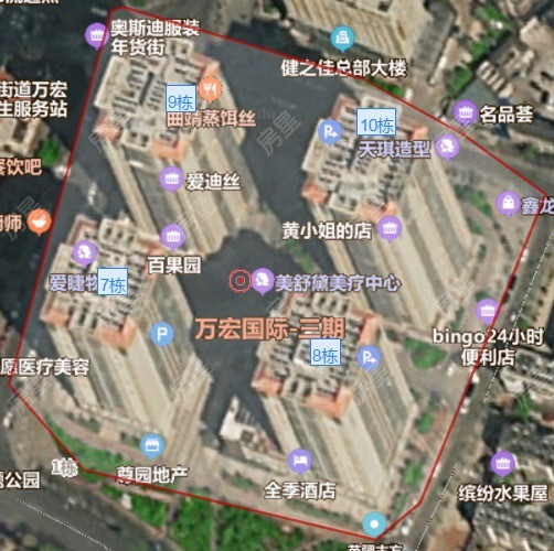 3室2廳2陽臺 萬宏國際三期小區(qū)平面圖