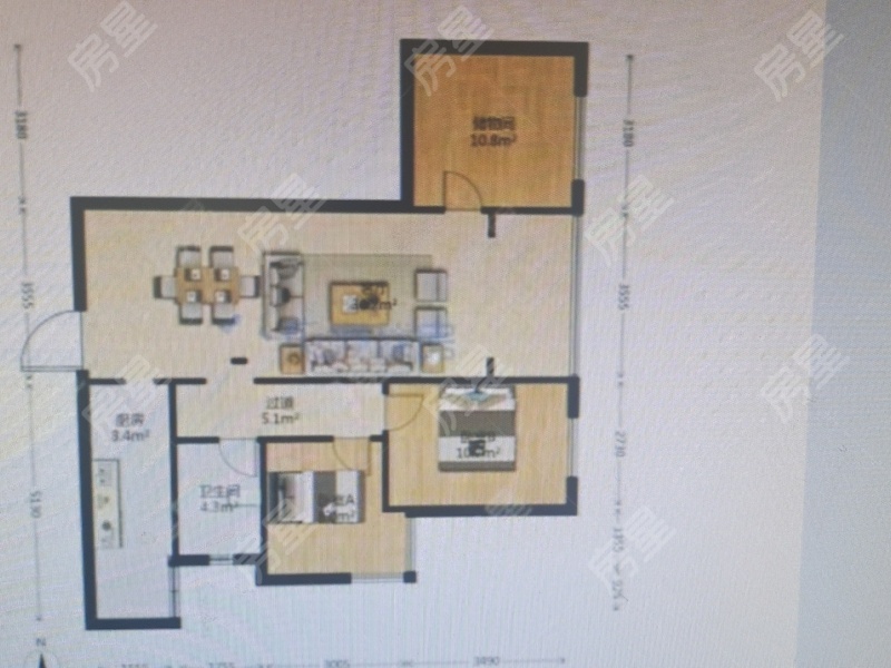 3室2廳2陽臺 海倫國際里約區(qū)戶型圖