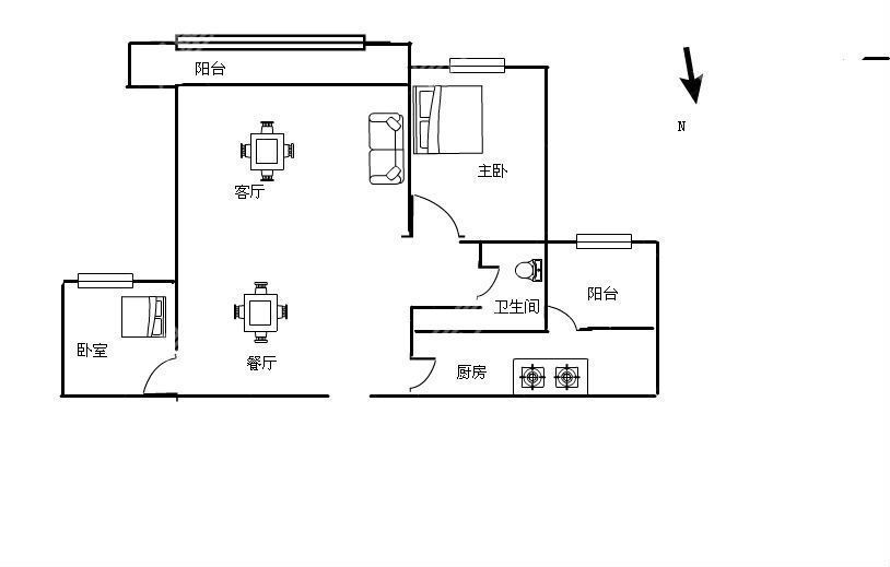 2室2厅2阳台 银海畅园西区户型图