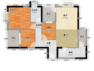 3室2廳1陽臺 花香四季