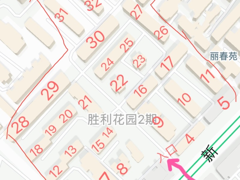 2室1廳 勝利花園二期小區(qū)平面圖