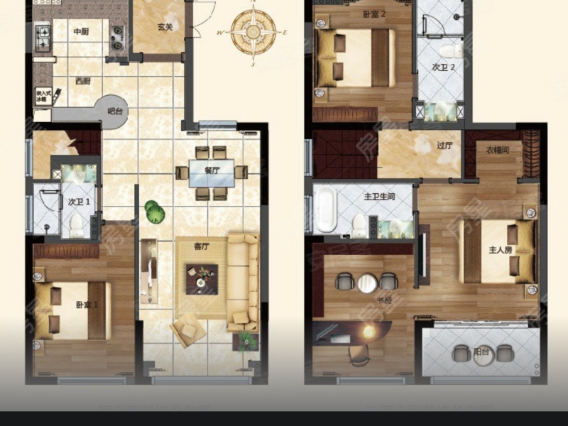 6室3廳4陽臺(tái) 鑫苑小區(qū)別墅其他