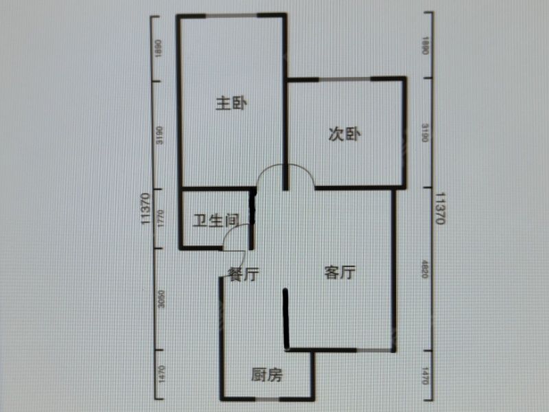2室1廳 勝利花園二期戶型圖