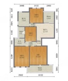 5室2廳3陽(yáng)臺(tái) 東鳴佳苑別墅戶型圖