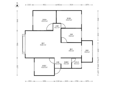 4室2廳2陽臺 月牙塘小區(qū)