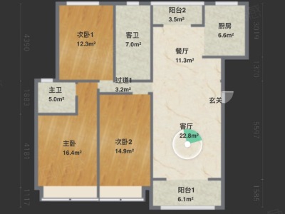 3室2廳2陽臺(tái) 云通嘉園