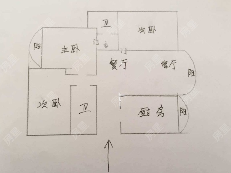 3室2廳2陽(yáng)臺(tái) 世紀(jì)城玉春苑戶型圖