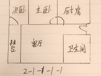 2室1廳1陽臺 欣都龍城公寓戶型圖