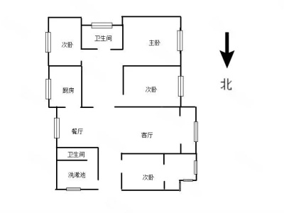 5室2廳1陽(yáng)臺(tái) 龍翔苑戶型圖