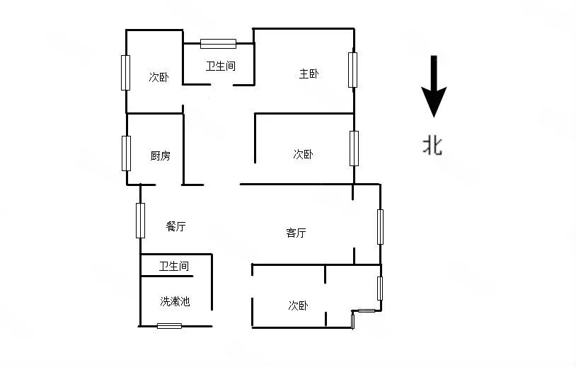 5室2廳1陽(yáng)臺(tái) 龍翔苑戶型圖