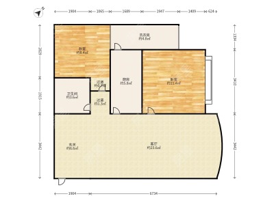 2室2廳1陽臺(tái) 泰旸欣城