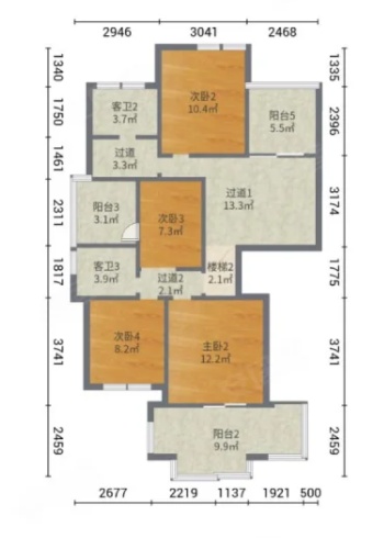 6室3廳 東鳴佳苑別墅戶型圖