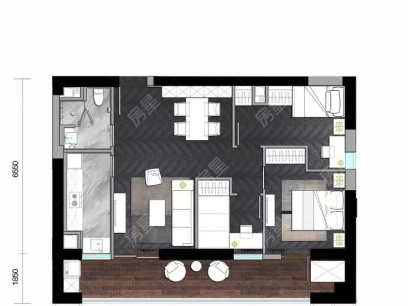 3室2廳1陽(yáng)臺(tái) 山海灣8號(hào)戶型圖