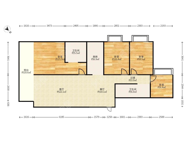4室2廳2陽臺 俊發(fā)龍泉俊園A2地塊戶型圖