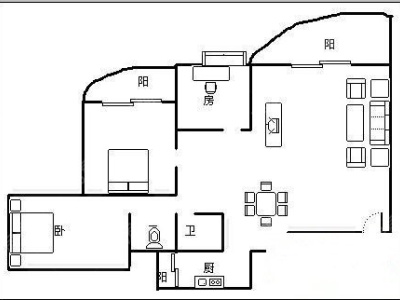 3室2廳1陽(yáng)臺(tái) 晨光大道