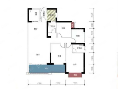 4室2廳1陽臺(tái) 瀚林瀾山