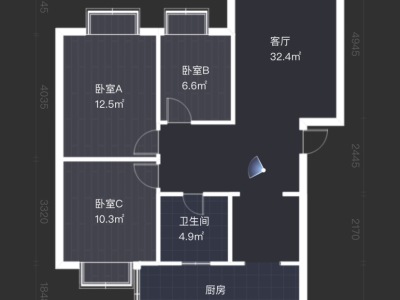 3室2廳 新迎苑戶型圖