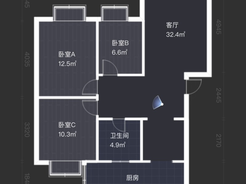 3室2廳 新迎苑戶型圖