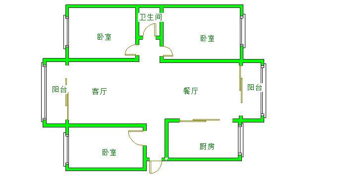 3室2廳1陽臺 高新文翠園戶型圖