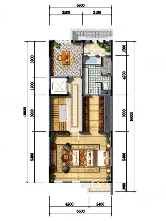 5室3廳2陽臺 昆明恒大云璽別墅戶型圖