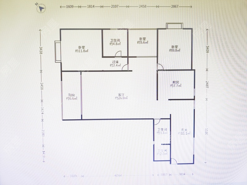 3室2廳 匯都國(guó)際二期戶型圖