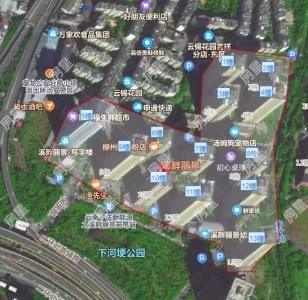 溪畔丽景小区平面图