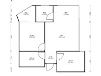 2室2廳1陽臺 春之城戶型圖