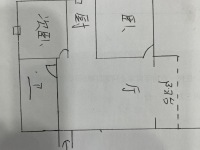 2室1廳1陽臺 中房路易公元戶型圖
