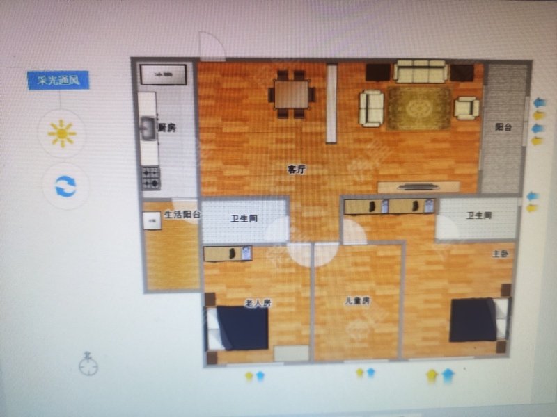 3室2廳1陽臺 廣福城雅福園戶型圖