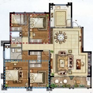 4室2廳1陽臺 滇池ONE 9號地塊