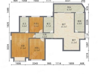3室2廳2陽臺(tái) 恒大云報(bào)華府