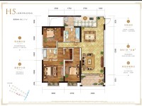 3室2廳2陽臺 萬科銀海泊岸汐望戶型圖