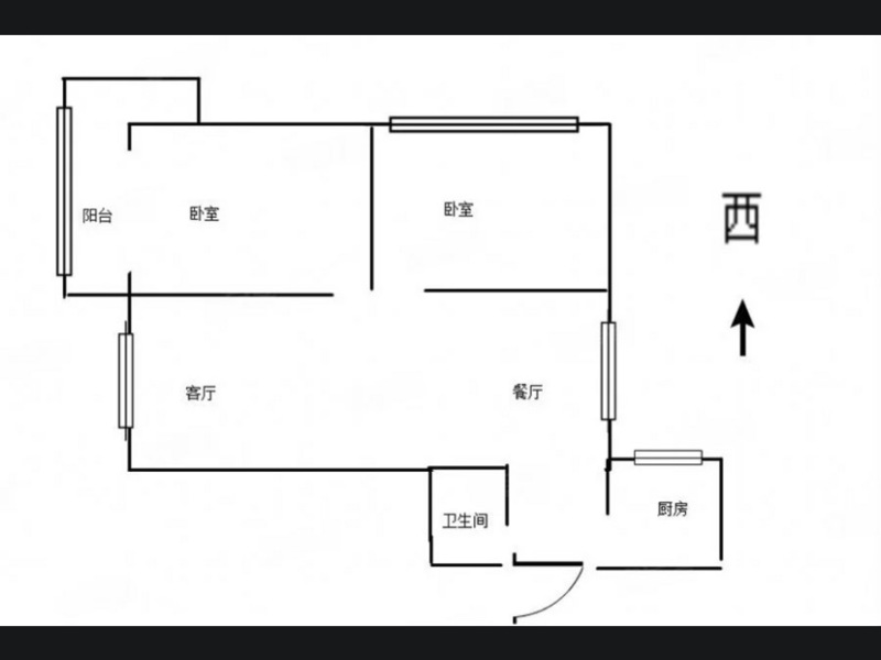 2室2厅1阳台 南站小区户型图