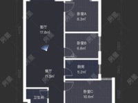 3室2廳1陽臺 瑞鼎城二期戶型圖