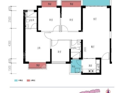 3室2廳2陽臺(tái) 瀚林瀾山