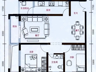 2室2廳1陽臺 碧雞名城