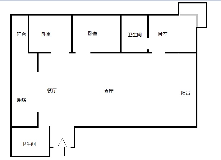 3室2廳2陽(yáng)臺(tái) 未名城A3戶(hù)型圖