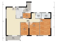 3室2廳1陽臺 銀海城市花園戶型圖