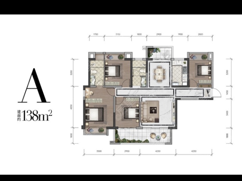 4室2廳2陽臺 招商雍和府一期戶型圖